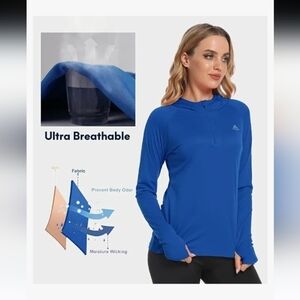 HAIMONT Women's UPF 50+ Sun Protection Hoodie Long Sleeve UV Shirts Outdoor Runn